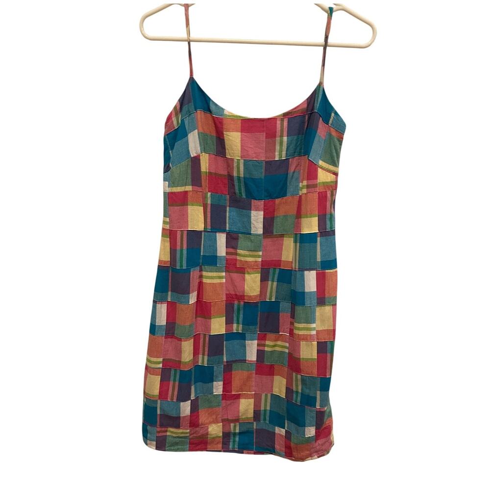 Island Casuals Patchwork Cotton Sundress Size 6 Multicolor Spaghetti Strap